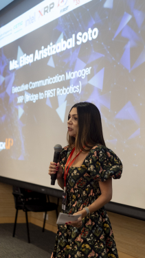 Ms. Elisa Aristizabal Soto delivering remarks on behalf of XRP (bridge to FIRST Robotics)